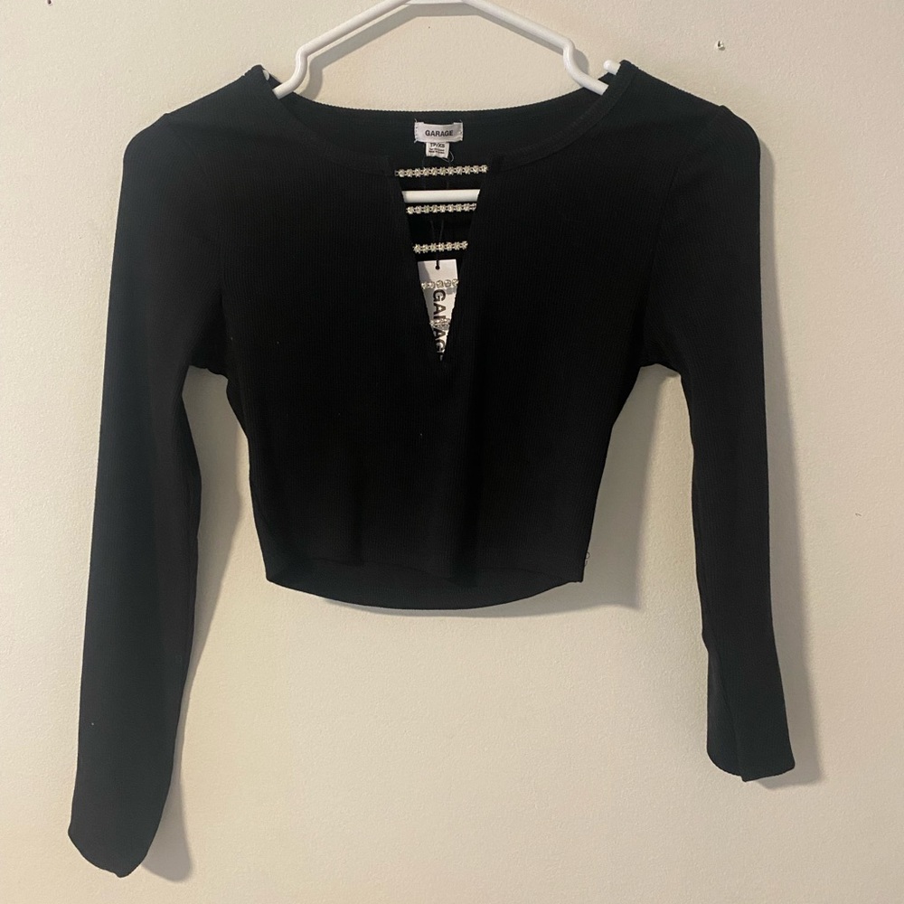 Long Sleeve Rhinestone Tee - Picture 3 of 3